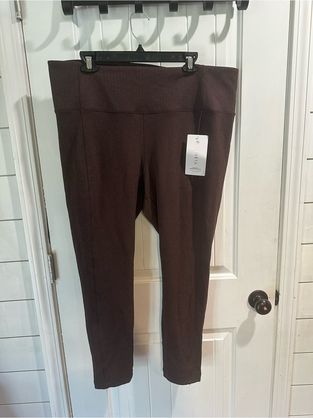 Athleta Delancey herringbone High-Rise Brown Ponte Leggings